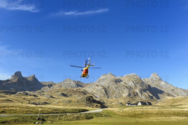 Team of the Securite Civile rescue organization preparing themselves for duty in Vallee d'Ossoue in the French Western Pyrenees