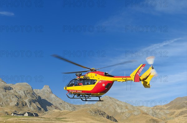 Team of the Sécurité Civile rescue organization preparing themselves for duty in Vallée d'Ossoue in the French Western Pyrenees