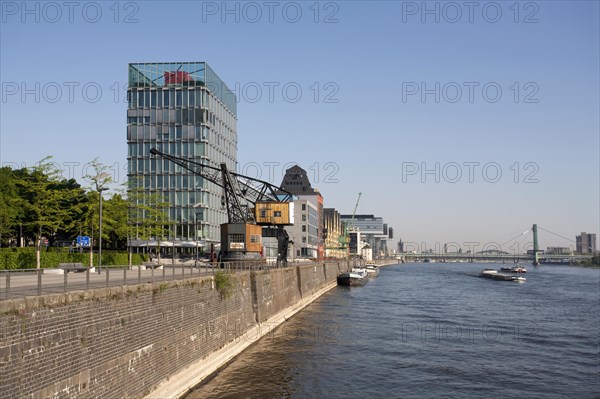 Rheinau Harbour with the Crane Buildings of Cologne at the rear