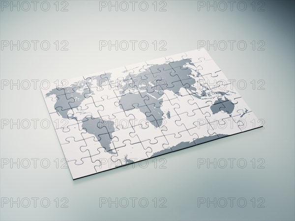 Puzzle with world map