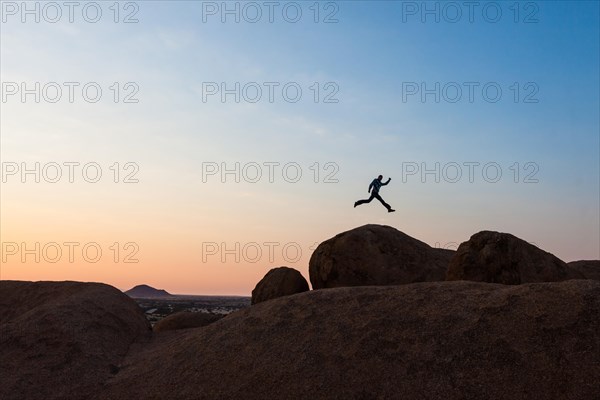 Young man jumping