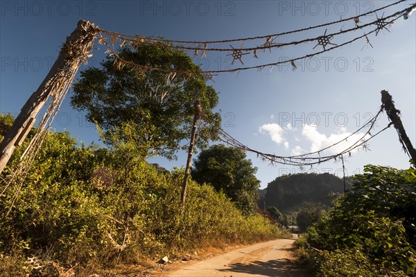 Traditional gate at the entrance to the village