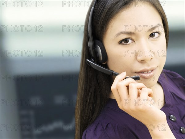 Businesswoman wearing a headset