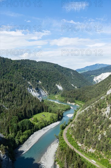 Anterior Rhine meanders through Rhine gorge