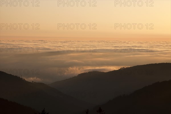 View from Feldberg Mountain over the Rhine Valley with atmospheric inversion