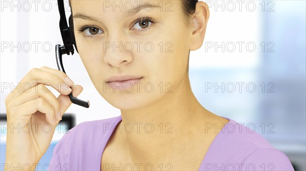 Businesswoman wearing a headset