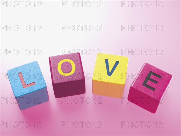 Blocks forming the word Love