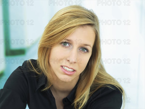 Young woman concentrating