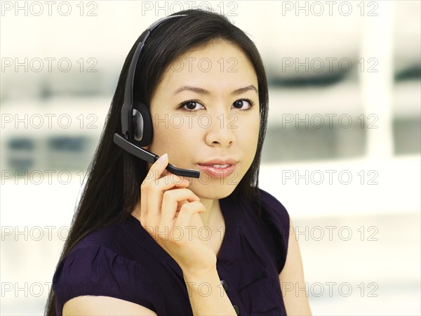 Businesswoman wearing a headset