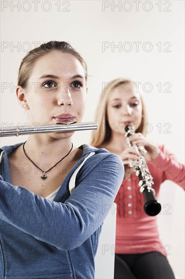 Teenagers making music together