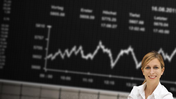 Businesswoman at the stock exchange