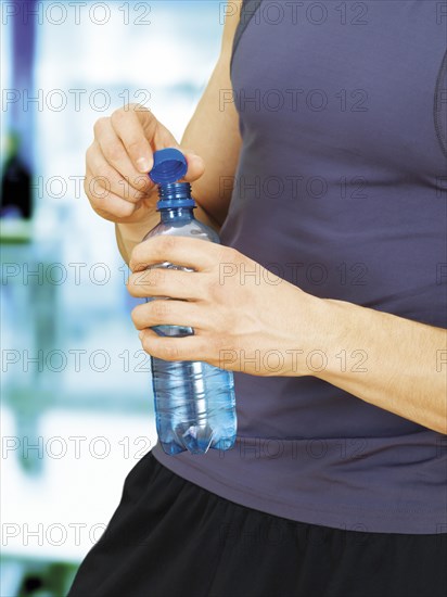 Young man during training