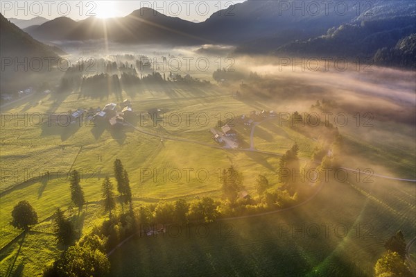 Sunrise with ground fog