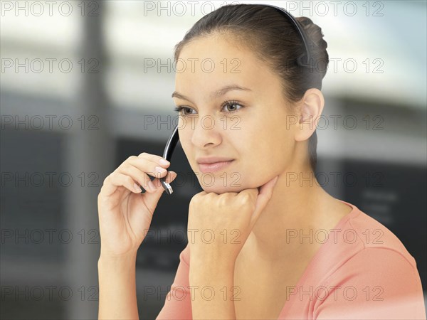 Businesswoman wearing a headset