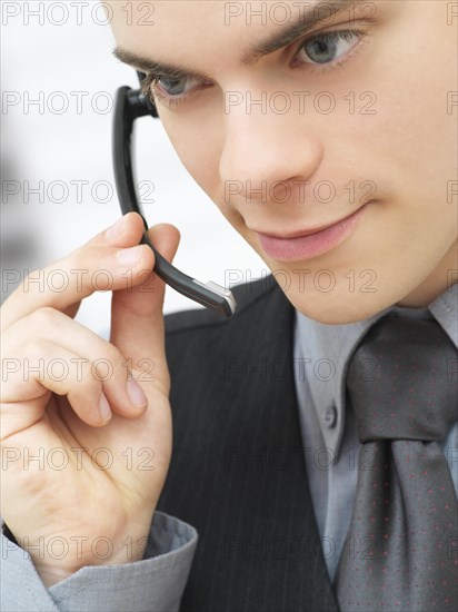 Businessman using a headset