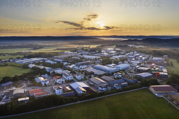 Commercial area Gelting at sunrise