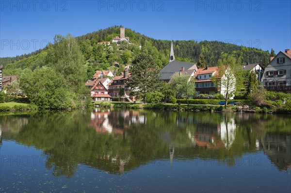 Stadtsee lake with Burg Liebenzell Castle