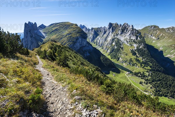 View of the Kreuzberge summit ridge as seen from the geological mountain trail