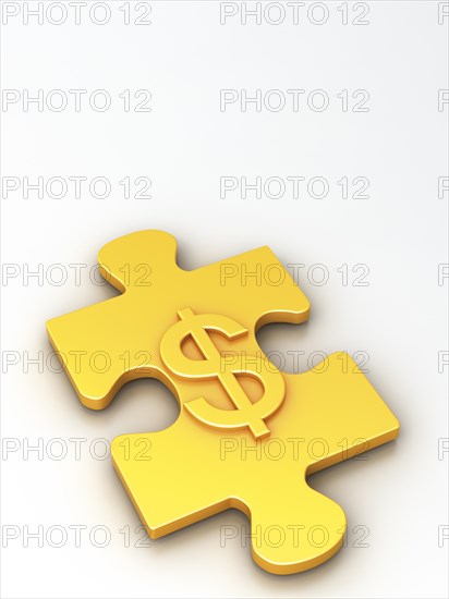 Piece of a puzzle with a dollar sign
