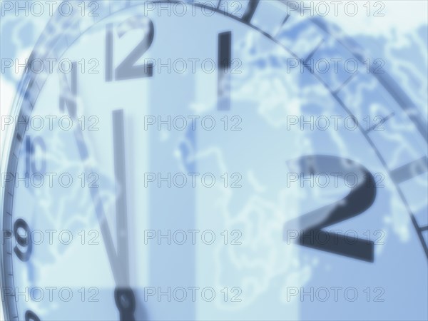 Clock with world map