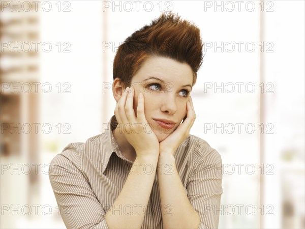 Businesswoman with a punk hairstyle