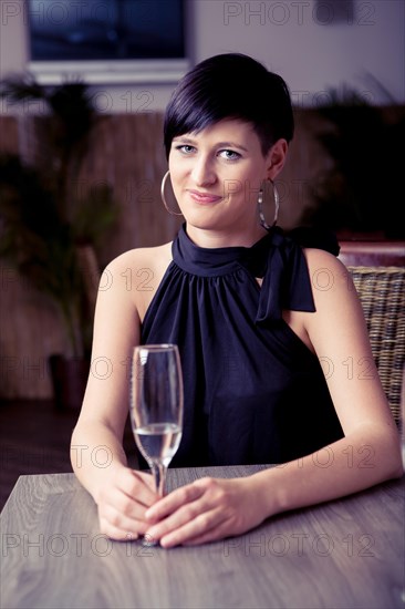 Young woman in a bar