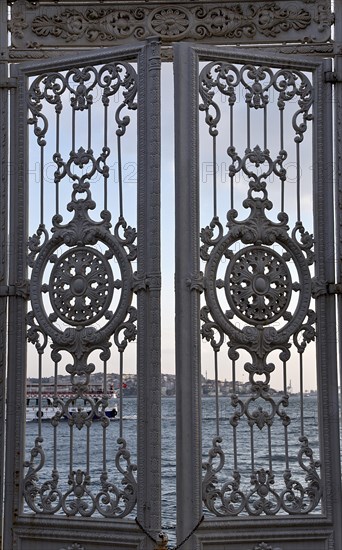 Gate with views of the Bosphorus from Dolmabahce Palace