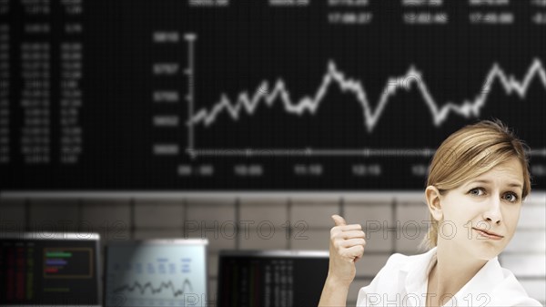 Businesswoman at the stock exchange