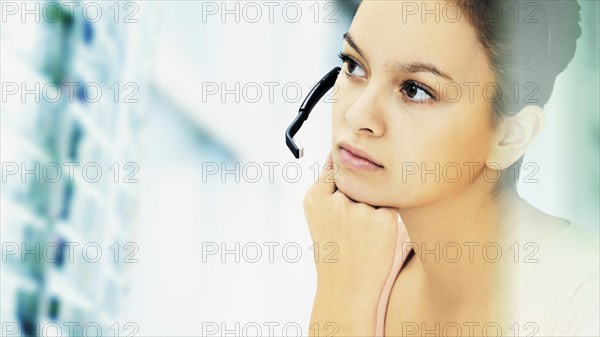 Businesswoman wearing a headset