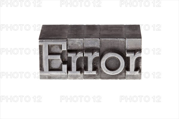 Old lead letters forming the word Error