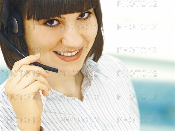 Businesswoman wearing a headset