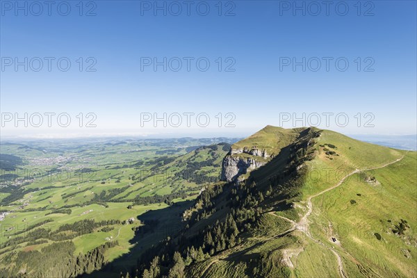 View of the Appenzellerland region as seen from Hoher Kasten mountain