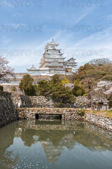 Water reflection in the moat of Himeji Castle