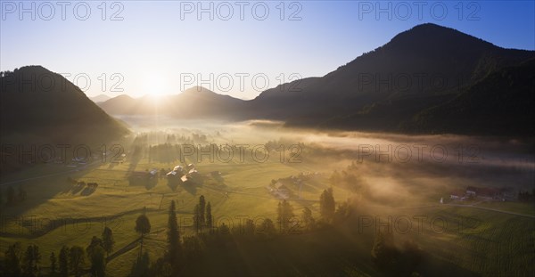 Sunrise with ground fog