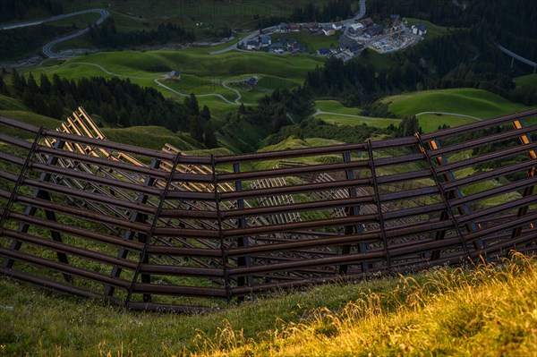 Avalanche barriers on mountain slopes