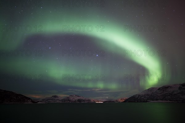 Northern Lights over the Grotfjord in winter