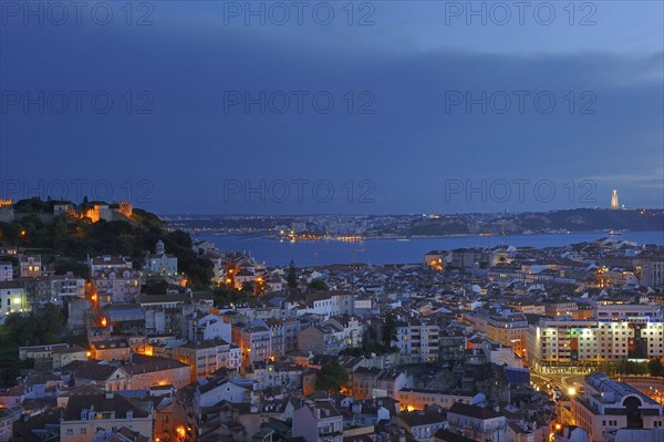 View from lookout point of Miradouro Senhora do Monte towards the Castello Sant Jorg