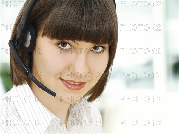 Businesswoman wearing a headset