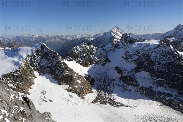 View from Titlis Mountain towards the Central Swiss Alps