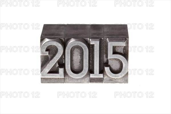 Old lead letters forming the number 2015