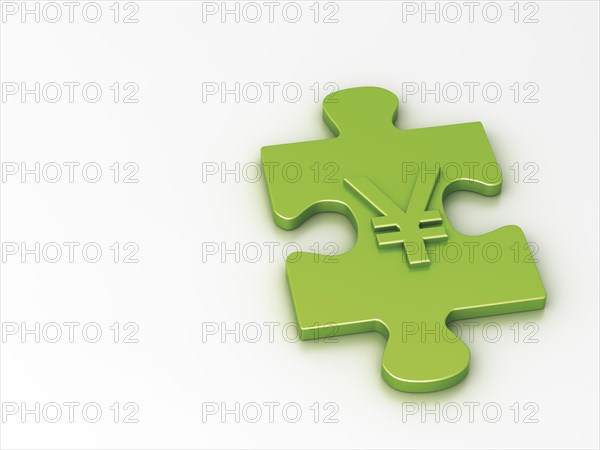 Piece of a puzzle with a Yen sign