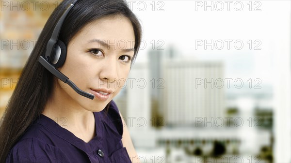 Businesswoman wearing a headset