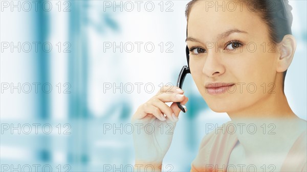 Businesswoman wearing a headset