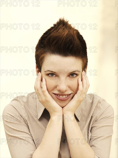 Businesswoman with a punk hairstyle