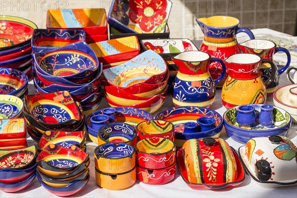 Ceramics on sale at a farmer's market
