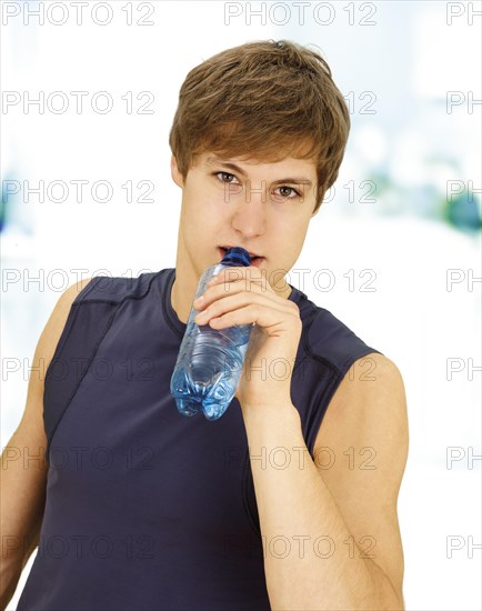 Young man during training