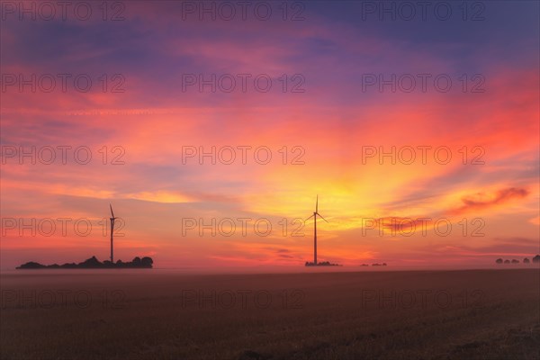 Windmills at sunrise