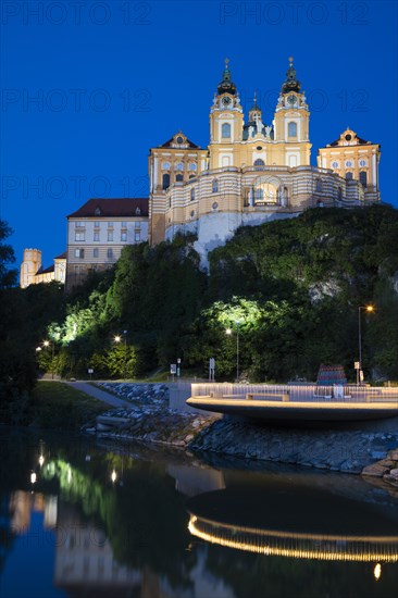 Benedictine Abbey of Melk Abbey at dusk