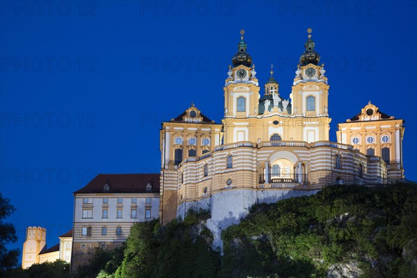 Benedictine Abbey of Melk Abbey at dusk