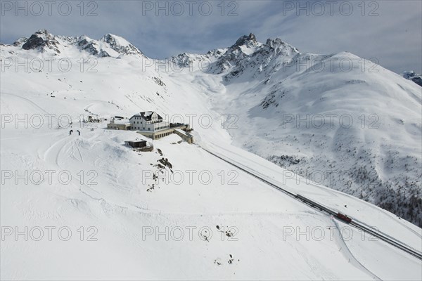 Muottas Muragl mountain station near Pontresina with toboggan run